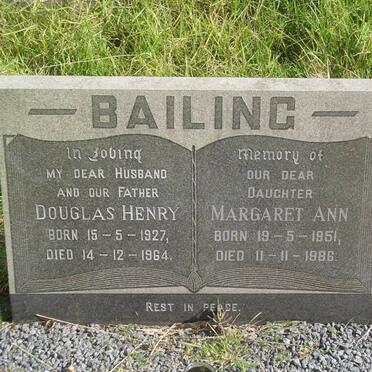 BAILING Douglas Henry 1927-1964 :: BAILING Margaret Ann 1951-1986