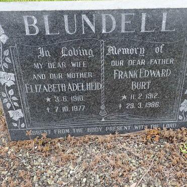 BLUNDELL Frank Edward Burt 1912-1986 &amp; Elizabeth Adelheid 1910-1977