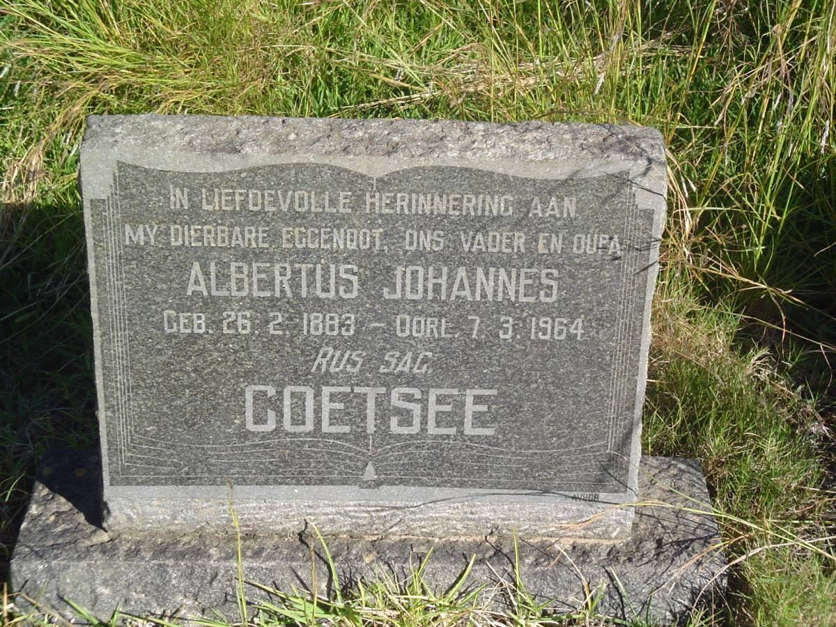 COETSEE Albertus Johannes 1883-1964