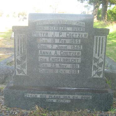 COETZER Pieter J.P. 1865-1940 &amp; Anna A. ENGELBRECHT 1881-1959