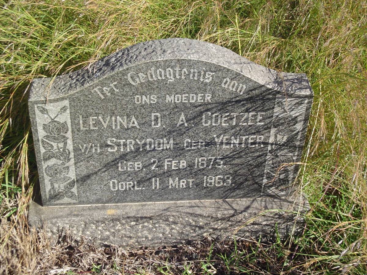 COETZEE Levina D.A. formerly STRYDOM nee VENTER 1875-1963
