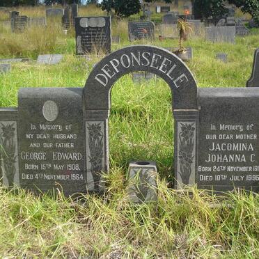 DEPONSEELE George Edward 1908-1964 &amp; Jacomina Johanna C. 1913-1995