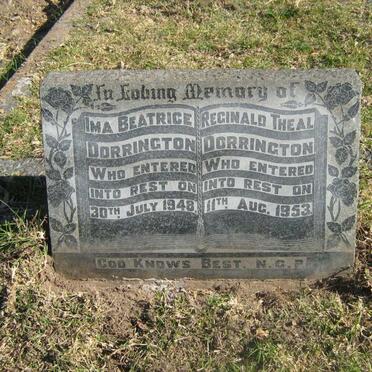 DORRINGTON Reginald Theal -1953 &amp; Ima Beatrice -1948