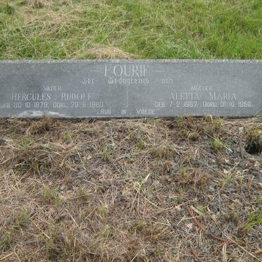 FOURIE Hercules Rudolf 1879-1960 &amp; Aletta Maria 1887-1958