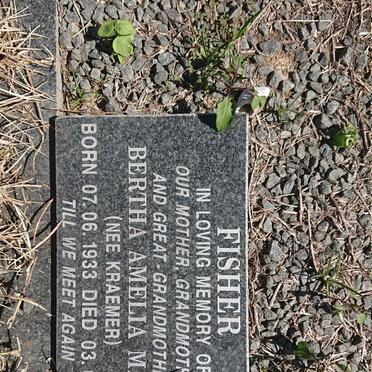 FISHER Bertha Amelia Mary nee KRAEMER 1933-2015