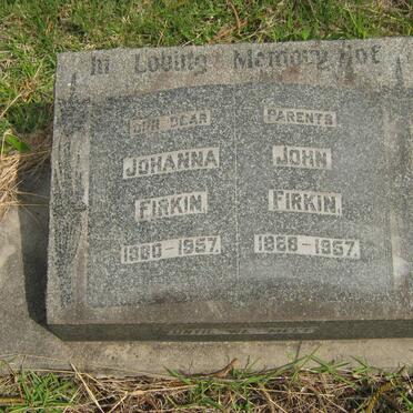 FIRKIN John 1868-1957 &amp; Johanna 1880-1957