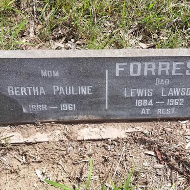FORREST Lewis Lawson 1884-1962 & Bertha Pauline 1888-1961