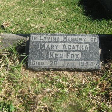 FOX Mary Agatha, Ker -1954