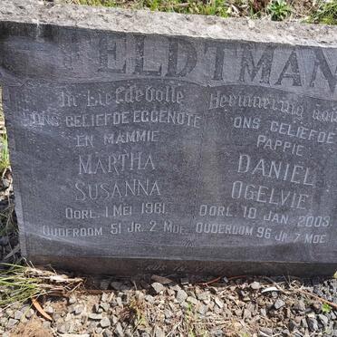 FELDTMAN Daniel Ogelvie  -2003 & Martha Susanna -1961