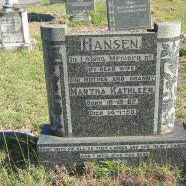 HANSEN Martha Kathleen 1902-1958