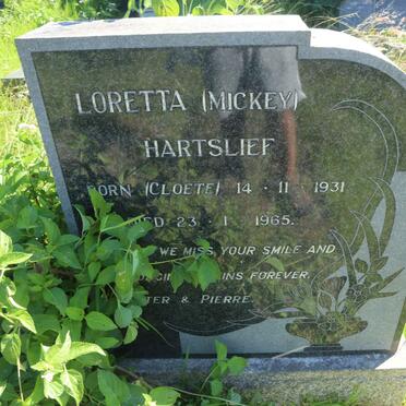 HARTSLIEF Loretta nee CLOETE 1931-1965