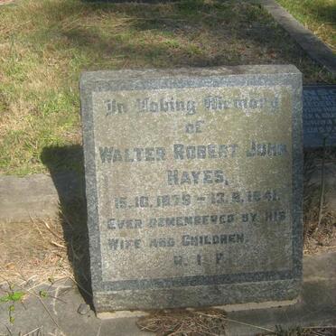 HAYES Walter Robert John 1879-1941