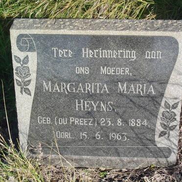 HEYNS Margarita Maria nee DU  PREEZ 1884-1963