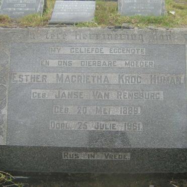 HUMAN Esther Magrietha Krog nee JANSE VAN RENSBURG 1889-1961