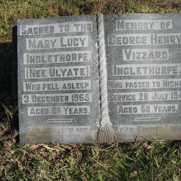 INGLETHORPE George Henry Vizzard -1947 &amp; Mary Lucy ULYATE -1965