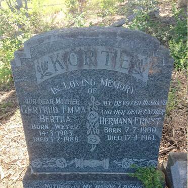 KORTE Hermann Ernest 1900-1961 &amp; Gertrud Emma Bertha WEYER 1903-1988