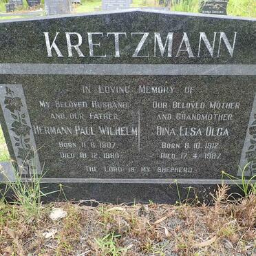 KRETZMANN Hermann Paul Wilhelm 1907-1980 &amp; Dina Elsa Olga 1912-1987