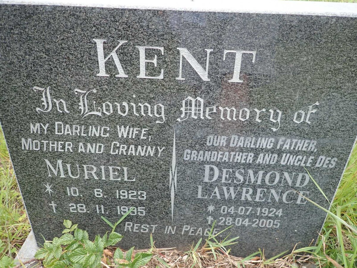 KENT Desmond Lawrence 1924-2005 &amp; Muriel 1923-1995