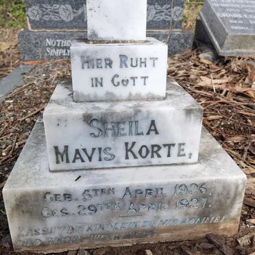 KORTE Sheila Mavis 1926-1927