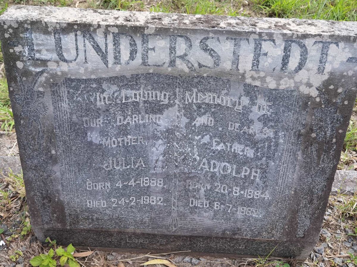 LUNDERSTEDT Adolph 1894-1962 & Julia 1898-1962