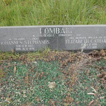 LOMBARD Johannes Stephanus 1900-1976 &amp; Elizabeth Catharina 1899-1995