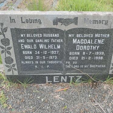 LENTZ Ewald Wilhelm 1927-1973 &amp; Magdalene Dorothy 1939-1998