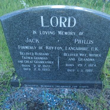 LORD Jack 1922-1993 &amp; Phyllis 1924-1982