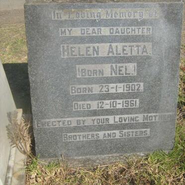 LANGE Helen Aletta, de nee NEL 1902-1961