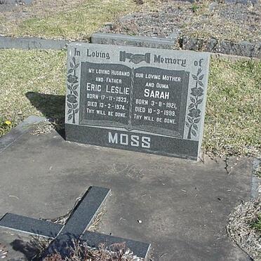 MOSS Eric Leslie 1923-1974 &amp; Sarah 1921-1999