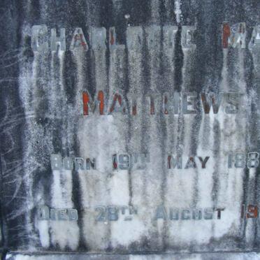 MATTHEWS Charlotte May 1884-1948