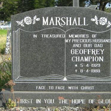 MARSHALL Geoffrey Champion 1929-1988