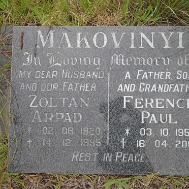 MAKOVINYI Zoltan Arpad 1920-1995 :: MAKOVINYI Ference Paul 1952-2009