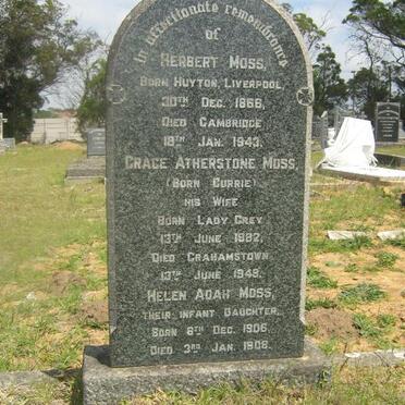 MOSS Herbert 1866-1943 &amp; Grace Atherstone CURRIE 1882-1948 :: MOSS Helen Adah 1906-1908