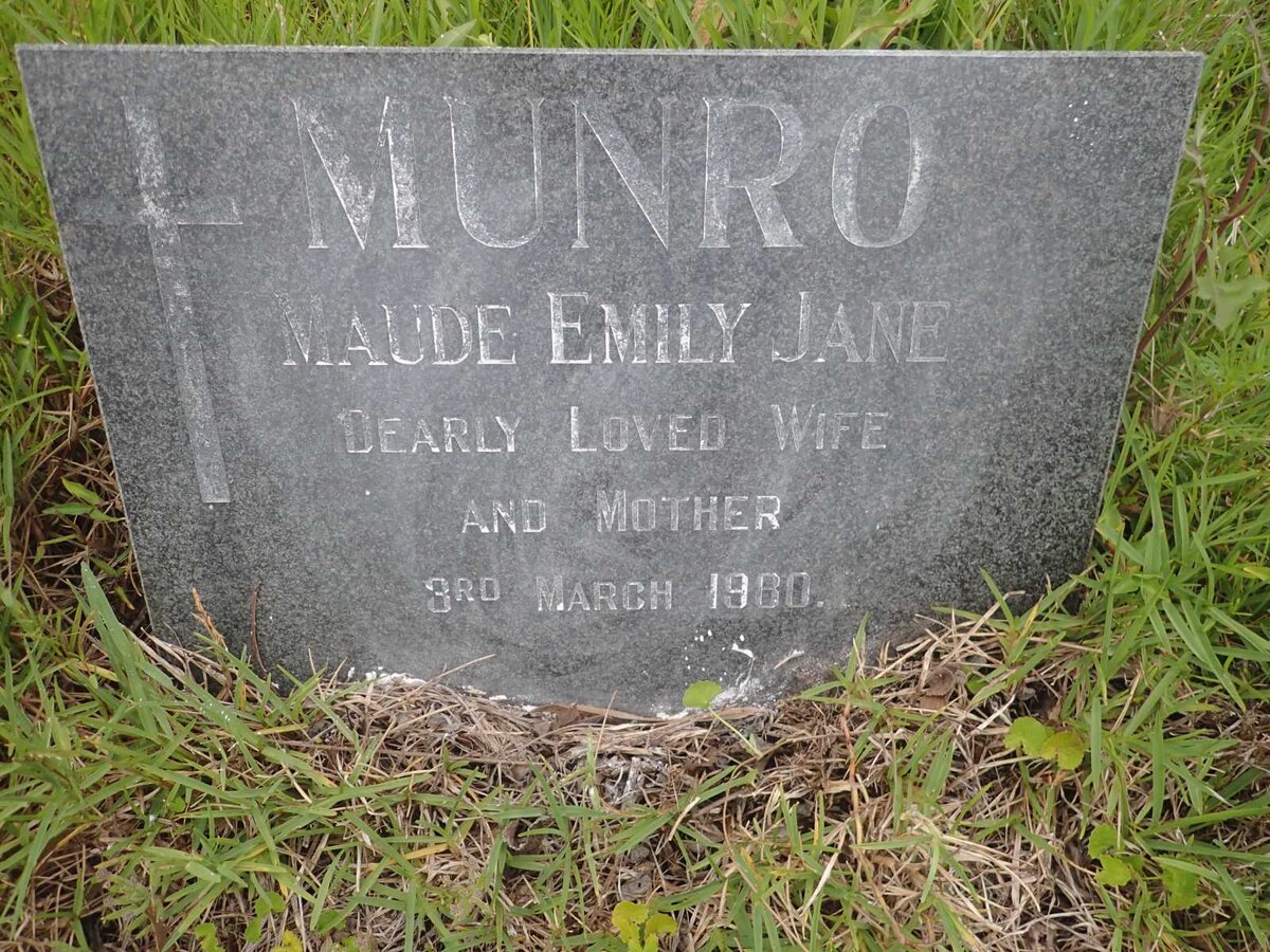 MUNRO Maude Emily Jane -1980