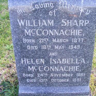 McCONNACHIE William Sharp 1877-1949 &amp; Helen Isabella 1881-1951