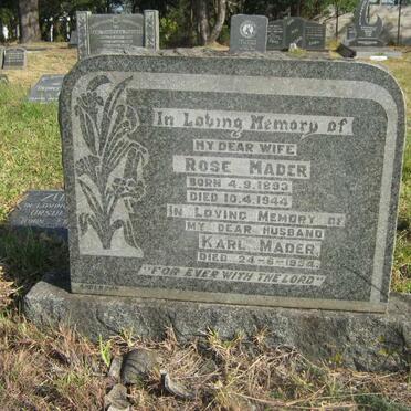 MADER Karl -1954 :: MADER Rose 1893-1944