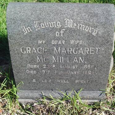 McMILLAN Grace Margaret 1898-1964