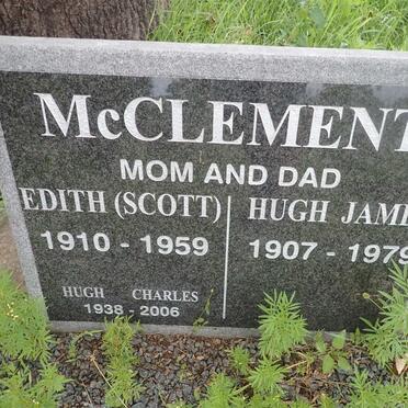MCCLEMENT Hugh James 1907-1979 &amp; Edith SCOTT 1910-1959 :: MCCLEMENT Hugh Charles 1938-2006