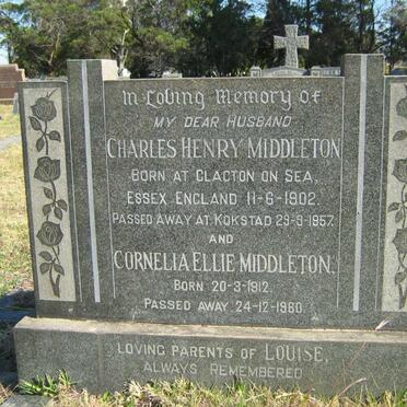MIDDLETON Charles Henry 1902-1957 &amp; Cornelia Ellie 1912-1960