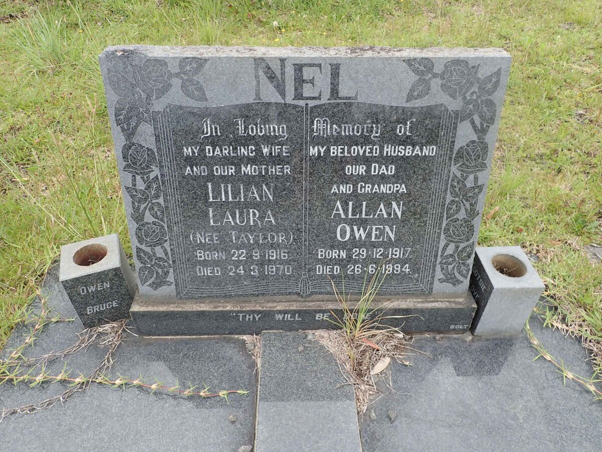 NEL Allan Owen 1917-1994 &amp; Lilian Laura TAYLOR 1916-1970