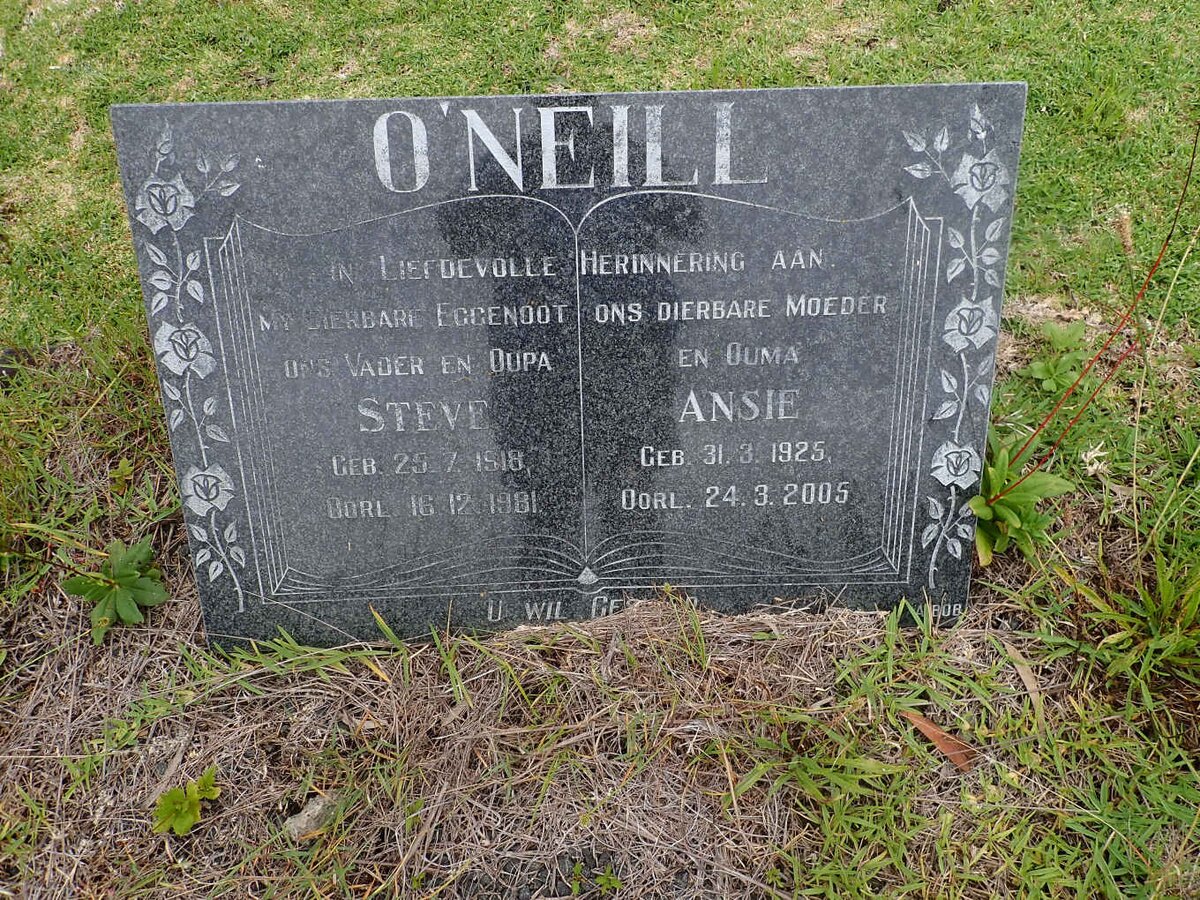 O'NEILL Steve 1918-1981 &amp; Ansie 1925-2005