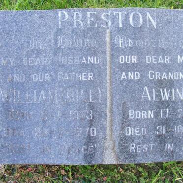 PRESTON William 1903-1970 &amp; Alwine 1912-1997