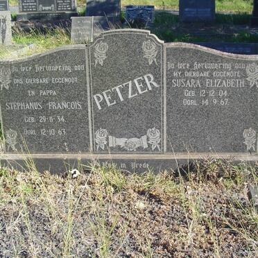 PETZER Stephanus Francois 1934-1963 &amp; Susara Elizabeth 1904-1967