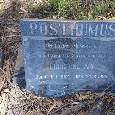 POSTHUMUS Christine Ann 1962-1985