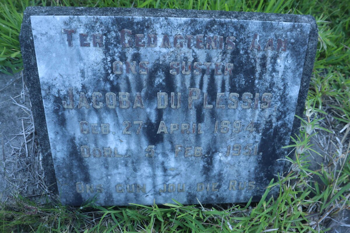 PLESSIS Jacoba, du 1894-1951