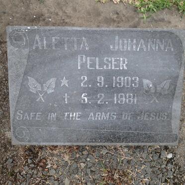 PELSER Aletta Johanna 1903-1981