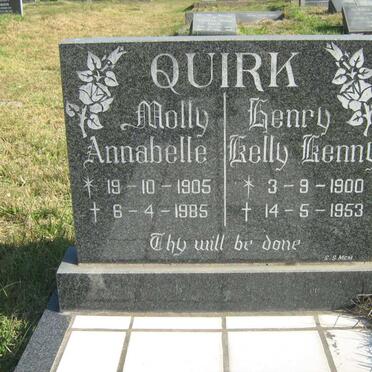 QUIRK Henry Kelly Kenny 1900-1953 &amp; Molly Annabelle 1905-1985