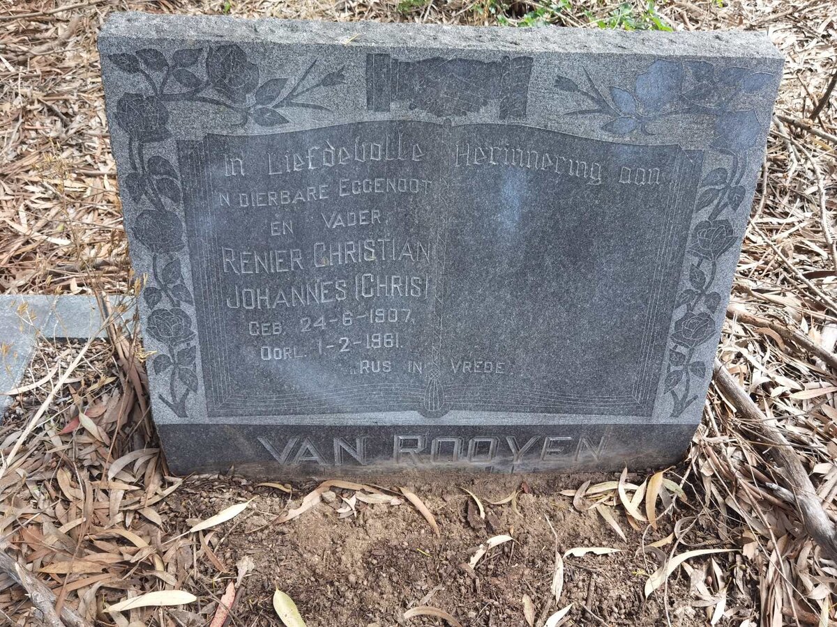 ROOYEN Renier Christian Johannes, van 1907-1961