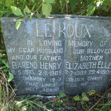 ROUX Barend Henry, le 1910-1969 &amp; Elizabeth Ellen 1908-1985