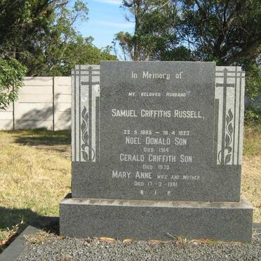 RUSSELL Samuel Griffiths 1885-1923 &amp; Mary Ann -1991 :: RUSSELL Noel Donald -1914 :: RUSSELL Gerald Griffith -1970